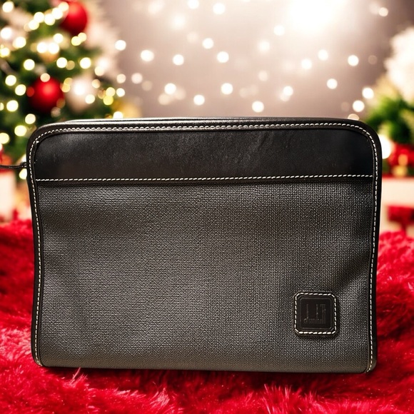 Dunhill Clutch / Travel / Business / Toiletry Bag Gorgeous Herringbone Interior - Picture 1 of 3
